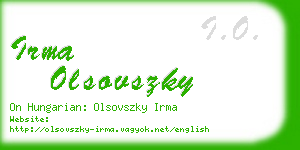 irma olsovszky business card
